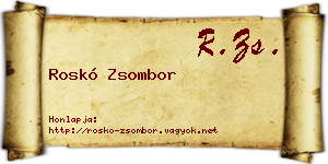 Roskó Zsombor névjegykártya